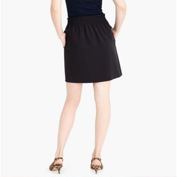 J. Crew Black Sidewalk Wool Blend Elastic Waist Skirt - Picture 2 of 10